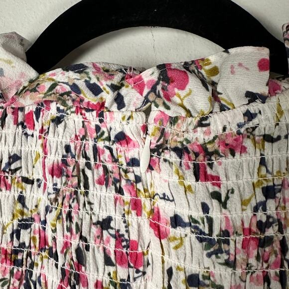 NWT French Connection Verona Floral Ruffle Sleeve Smocked Dress Women's Large - Picture 8 of 9